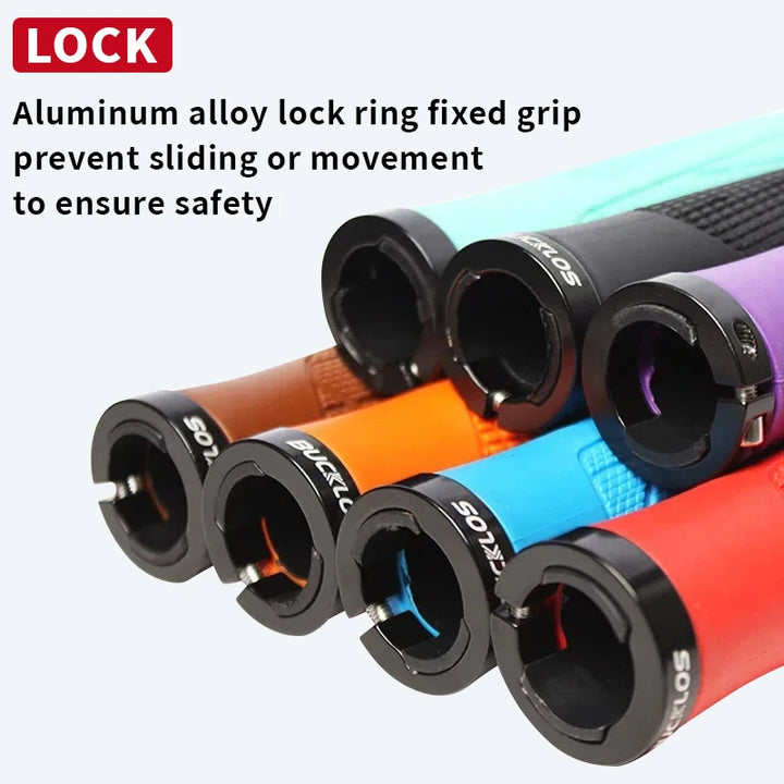 BUCKLOS Bicycle Handlebar Grip Ergonomic Lock on Bike Handle Cover Shock-absorbing Cycling Handles Bar Soft Mtb Grips