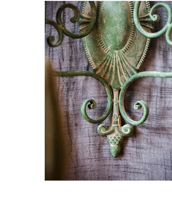 Juhan-Wall Hanging Candlestick, Wind Lamp, Retro Iron Art, Renovation Decoration, Grocery, Garden, Courtyard, French Style