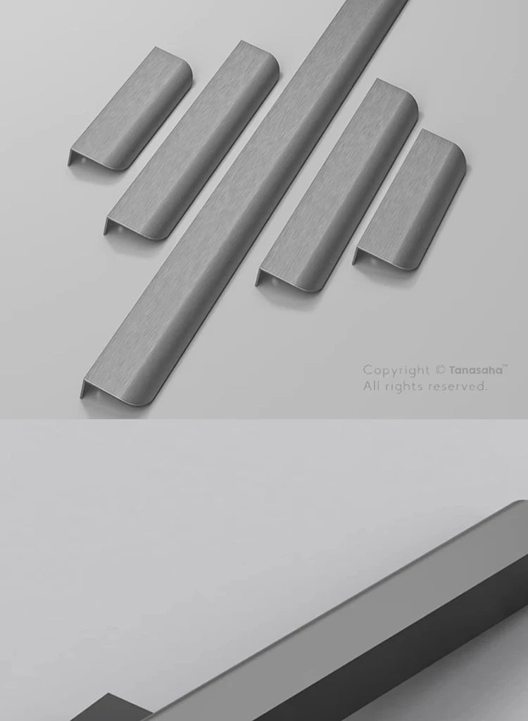 Hidden Cabinet Pulls Drawer Knobs Bedroom Door Handles Aluminum Alloy Kitchen Cupboard Door Pulls Furniture Handle Hardware