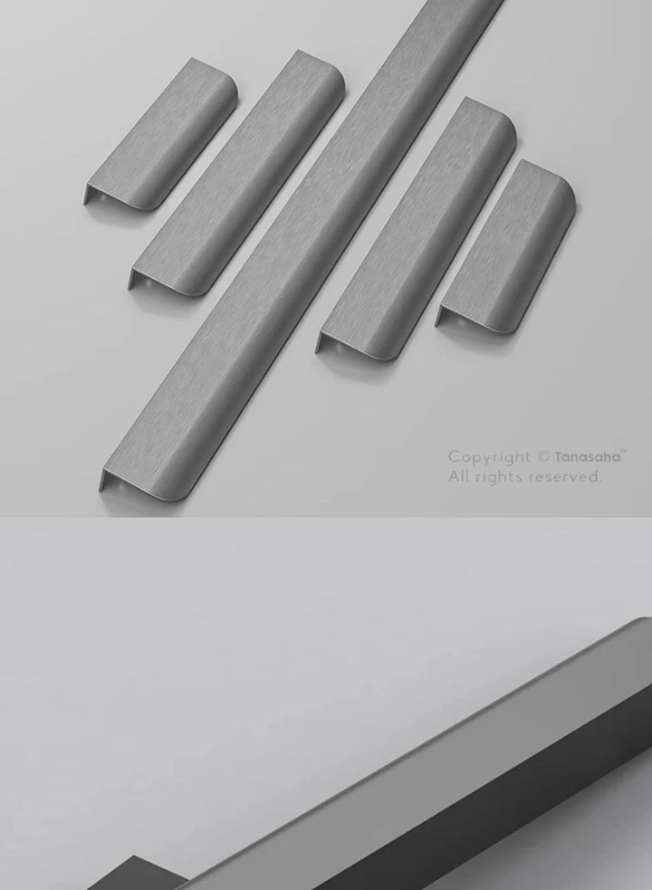 Hidden Cabinet Pulls Drawer Knobs Bedroom Door Handles Aluminum Alloy Kitchen Cupboard Door Pulls Furniture Handle Hardware