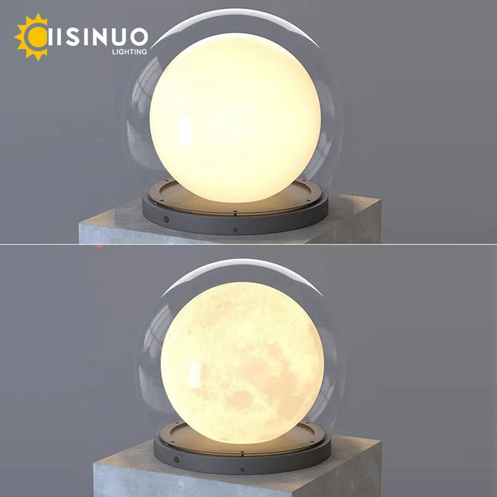 Creative Moon Pillar Lights Outdoor Waterproof LED Round Landscape  Garden, Courtyard Villa Lighting Fixture