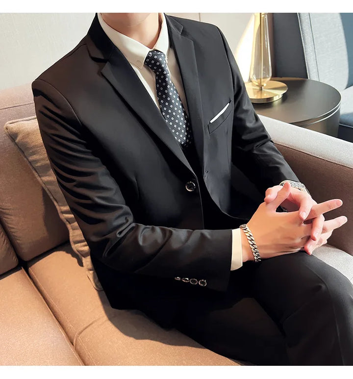 High Quality Business Casual Wedding (suit + Vest + Trousers) 2024 New Fashion Banquet Handsome Men's 3-piece Set  S-6XL