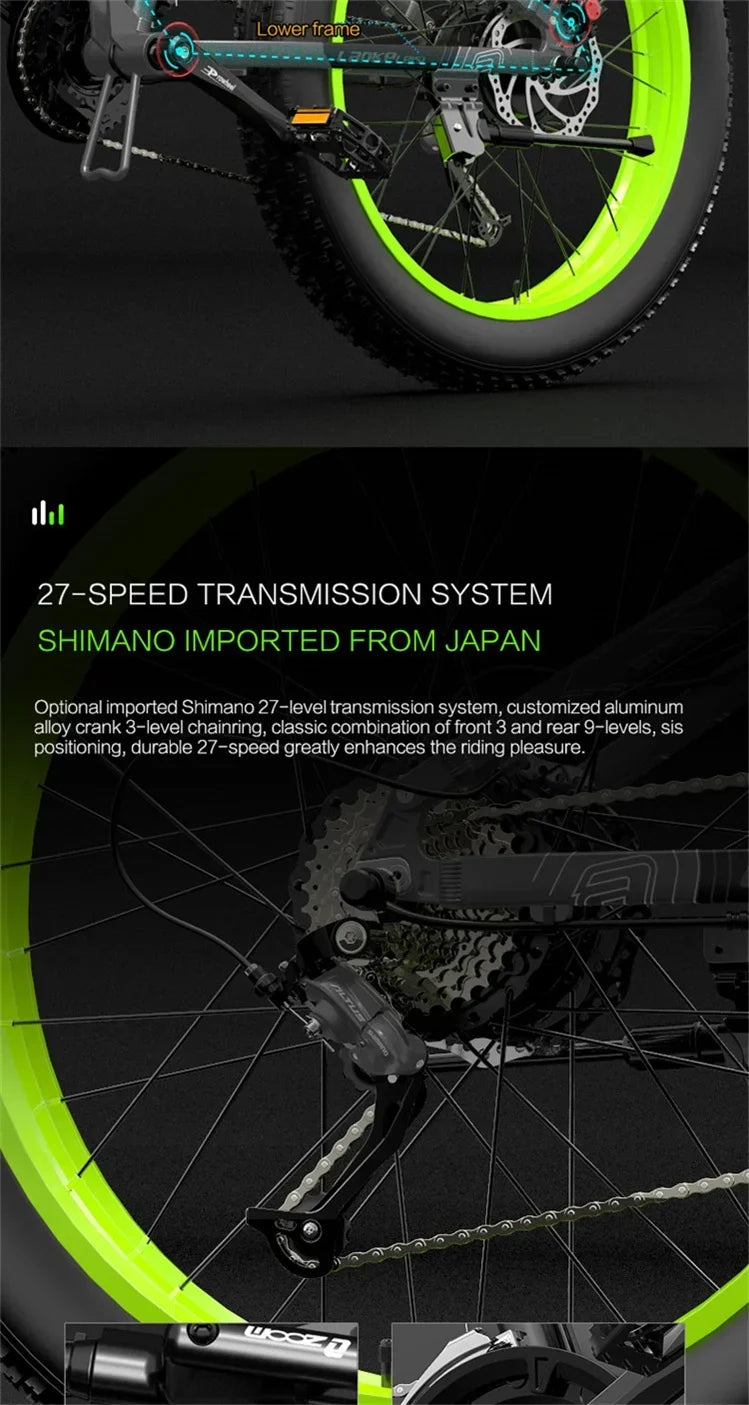 Ebike XT750 PLUS Adult 1000w48v17.5ah Battery Electric Bicycle 26 inch fat Tire Mountain Off road Electric Bicycle