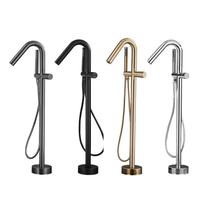 KEMAIDI Floor Mounted Tub Filler Faucets Freestanding Bathtub Faucet Tub Bath Stand Alone Tub Shower Faucets w/ Handheld Sprayer