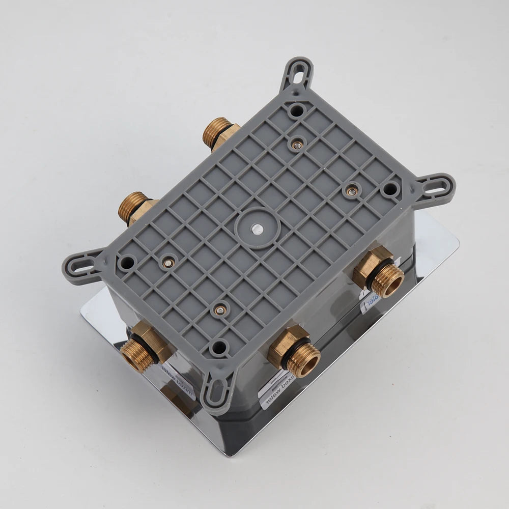 KEMAIDI Bathroom Wall Mount Thermostatic Rainfall Shower Faucet Set Chrome Concealed Shower System Waterfall Tub Spout Mixer Tap