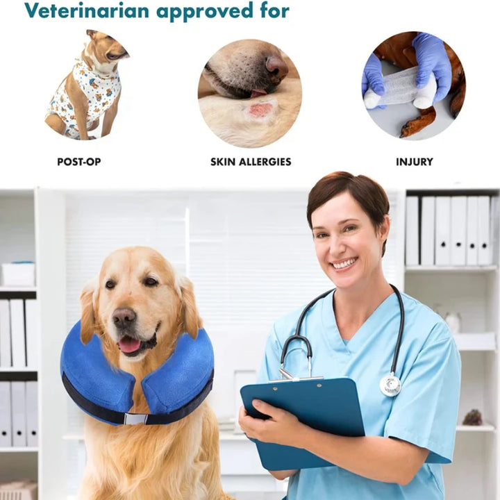 Soft Elizabethan Dog Cone Collar Inflatable Pet Recovery E-Collar for Small to Large Dogs And Cats Ideal for Surgery Recovery
