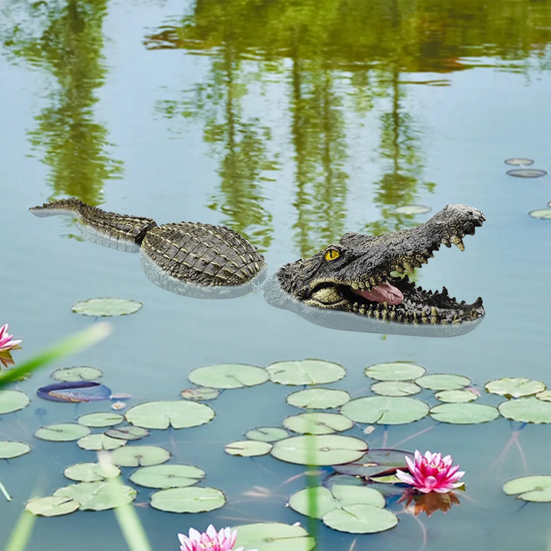 Crocodiles Head Decoy For Pool,Resin For Swimming Pool And Pond,Deterrent Ducks,Outdoor Garden Pond Decor