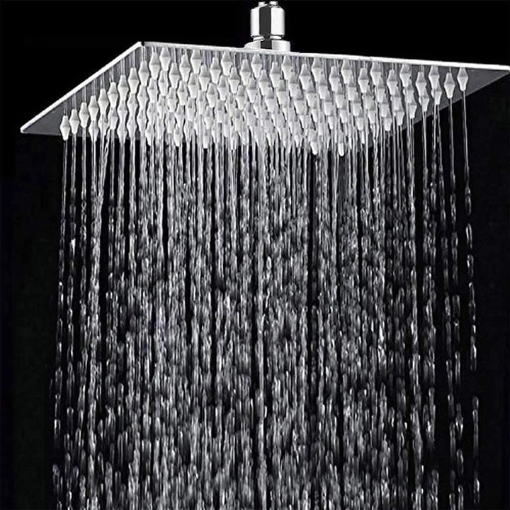 KEMAIDI Bathroom Wall Mount Thermostatic Rainfall Shower Faucet Set Chrome Concealed Shower System Waterfall Tub Spout Mixer Tap