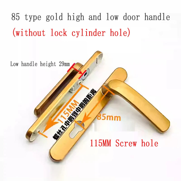 Broken Bridge 8525/9230 Series Screen Door Double Door Aluminum Alloy Black And White Gold And Silver High Low Door Lock Handle