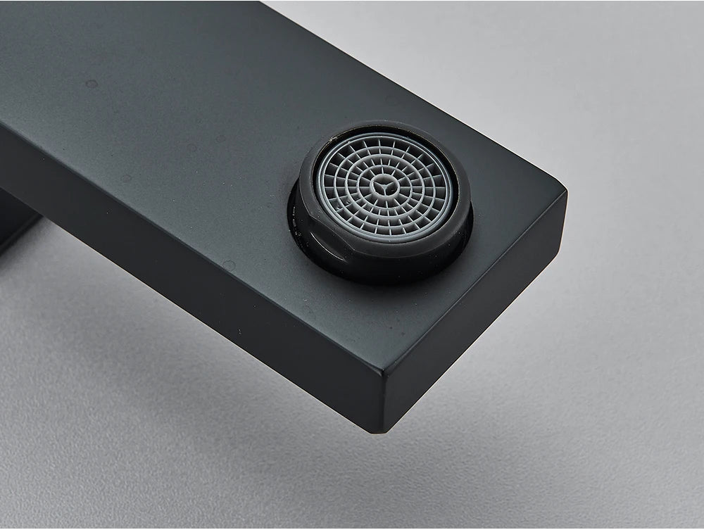 Brushed Nickel Basin Faucet Black Bathroom Faucet Deck Mounted Basin Sink Tap Mixer Hot & Cold Water Stainless Steel Faucet