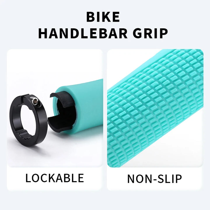 BUCKLOS Bicycle Handlebar Grip Ergonomic Lock on Bike Handle Cover Shock-absorbing Cycling Handles Bar Soft Mtb Grips