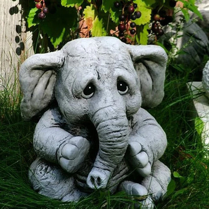 Garden Elephant Statues Outdoor Lightweight Cute Creative Ornament