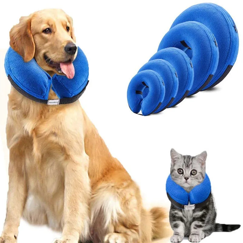Soft Elizabethan Dog Cone Collar Inflatable Pet Recovery E-Collar for Small to Large Dogs And Cats Ideal for Surgery Recovery