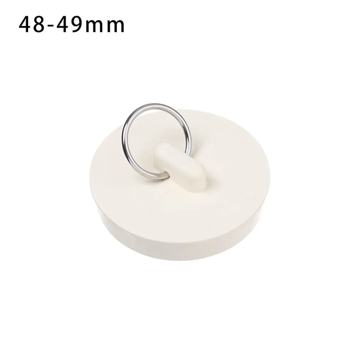 Kitchen Bathroom Water Sink Plug with Hanging Ring Round Rubber Bathtub Stopper Durable White Leakage-proof Sewer Drain Cover