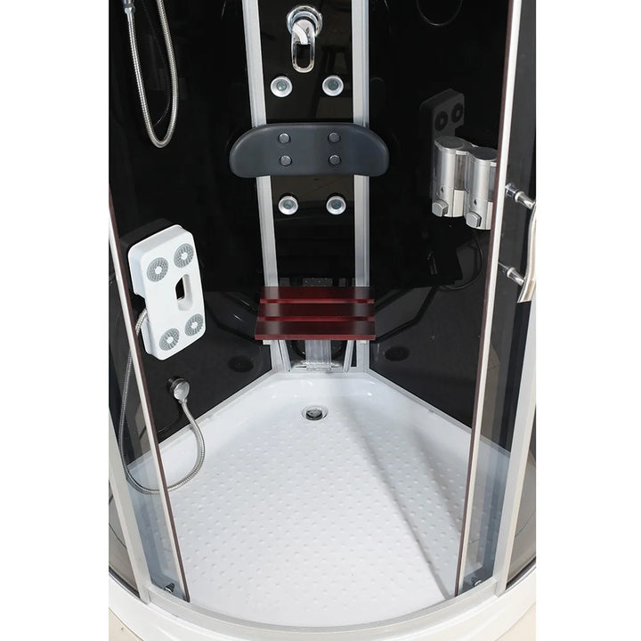 90x90 Corner Bath Room Black Color Design Hydro Massage and Steam Bathroom Shower Cabins