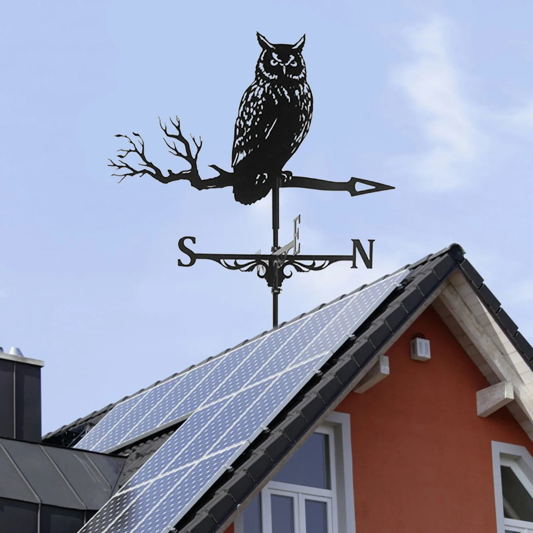 Owl Vane, Simulation Art, Home Decoration, Garden Outdoor Roof Vane, Simulation Animal, Garden Farm Sign Display, New, Iron Art