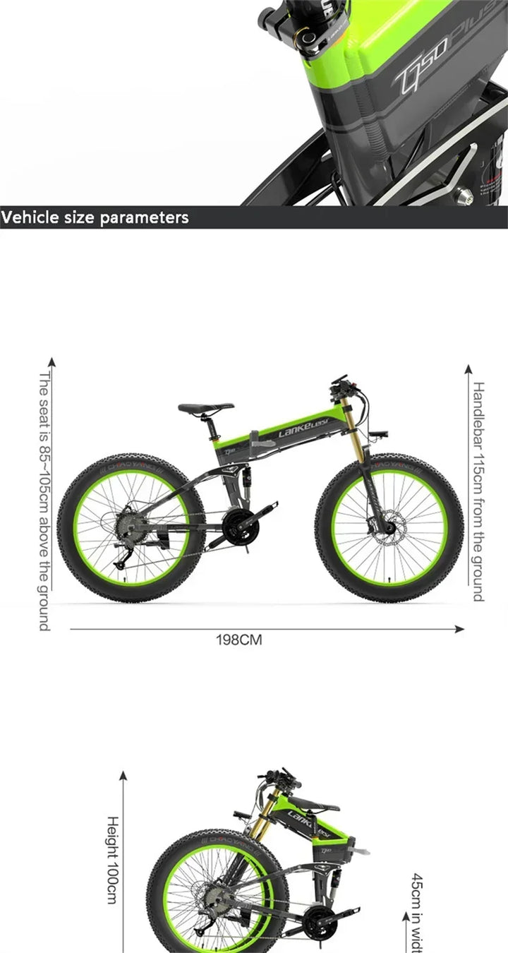 Ebike XT750 PLUS Adult 1000w48v17.5ah Battery Electric Bicycle 26 inch fat Tire Mountain Off road Electric Bicycle