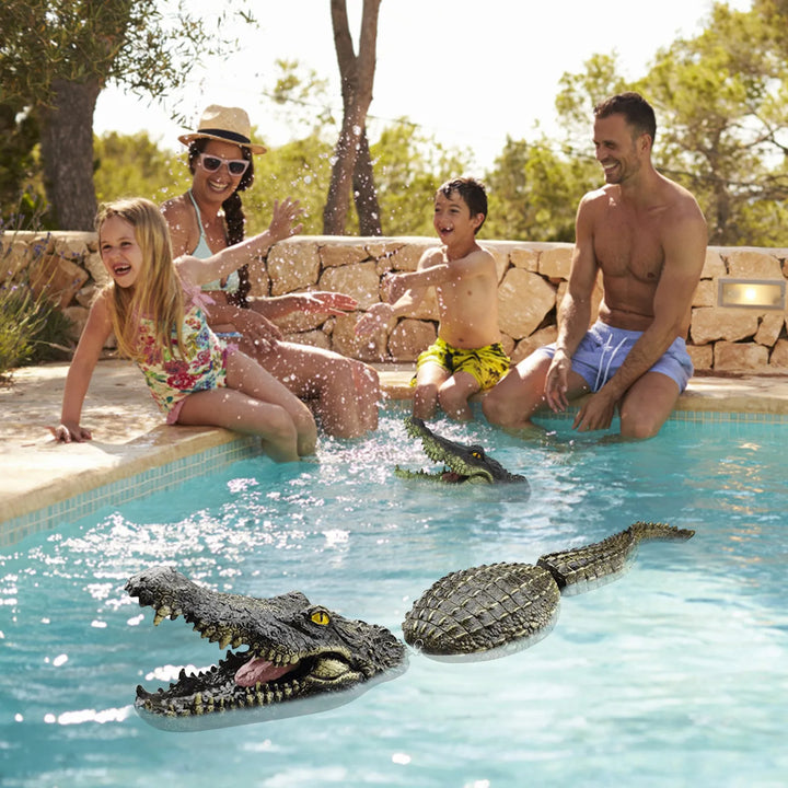 Crocodiles Head Decoy For Pool,Resin For Swimming Pool And Pond,Deterrent Ducks,Outdoor Garden Pond Decor
