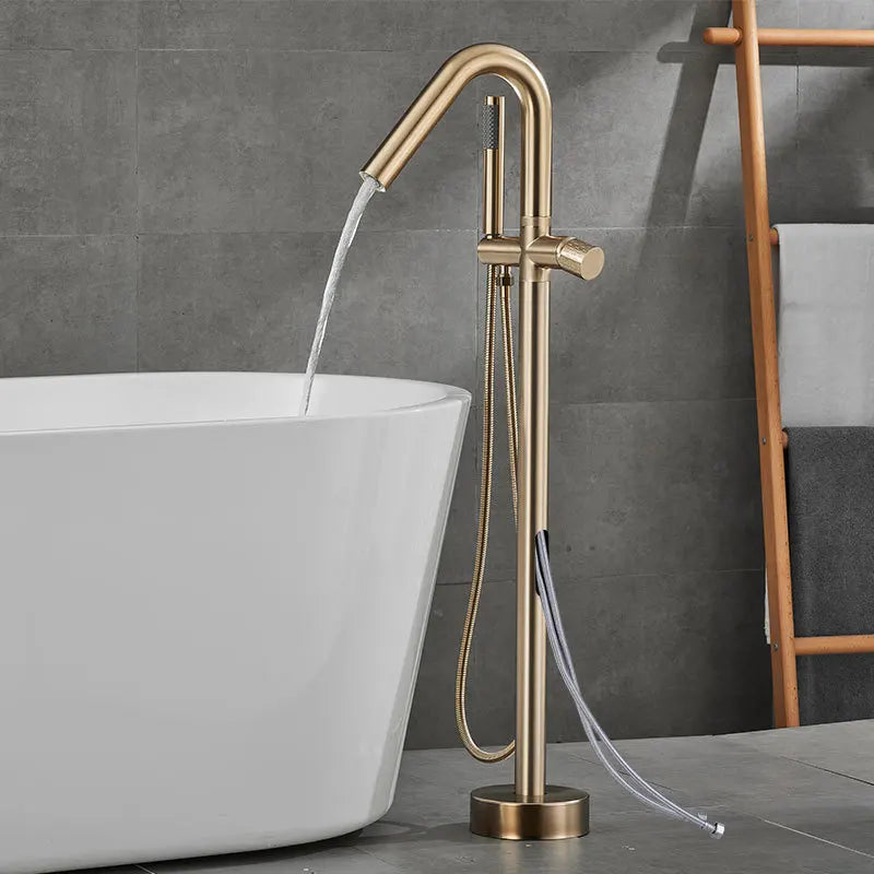 KEMAIDI Floor Mounted Tub Filler Faucets Freestanding Bathtub Faucet Tub Bath Stand Alone Tub Shower Faucets w/ Handheld Sprayer