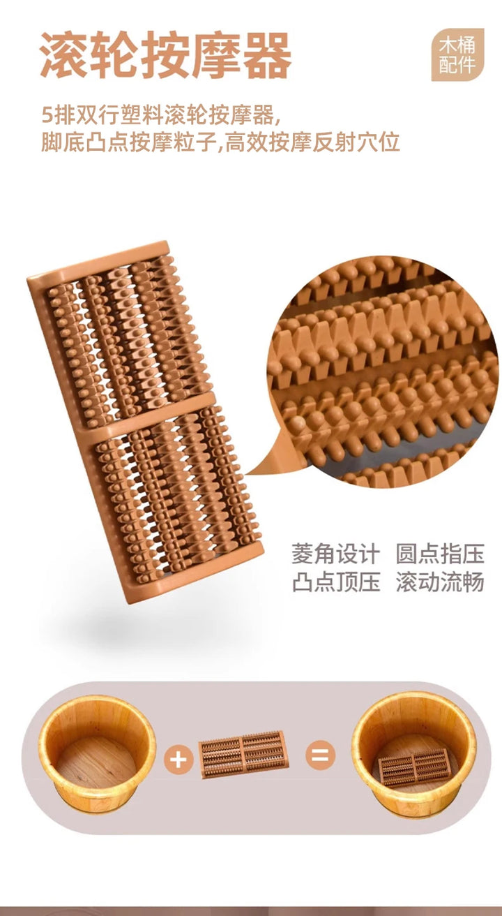 Cedar wood foot soaking bucket household solid washing insulation wood soak barrel bath foot washing