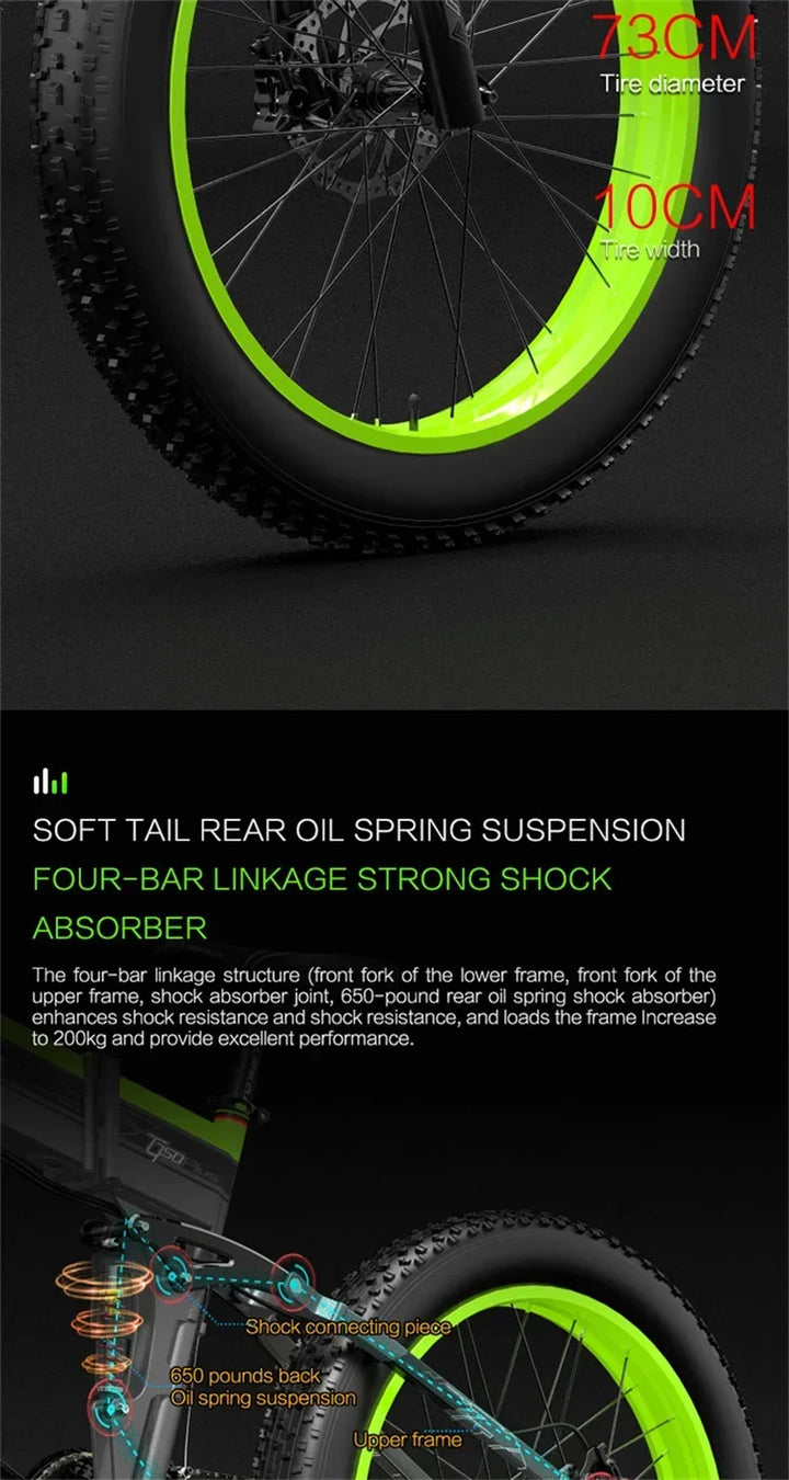 Ebike XT750 PLUS Adult 1000w48v17.5ah Battery Electric Bicycle 26 inch fat Tire Mountain Off road Electric Bicycle