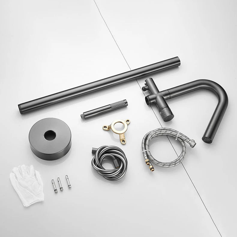 KEMAIDI Floor Mounted Tub Filler Faucets Freestanding Bathtub Faucet Tub Bath Stand Alone Tub Shower Faucets w/ Handheld Sprayer