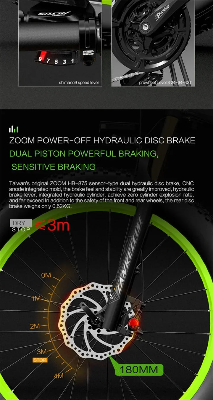 Ebike XT750 PLUS Adult 1000w48v17.5ah Battery Electric Bicycle 26 inch fat Tire Mountain Off road Electric Bicycle