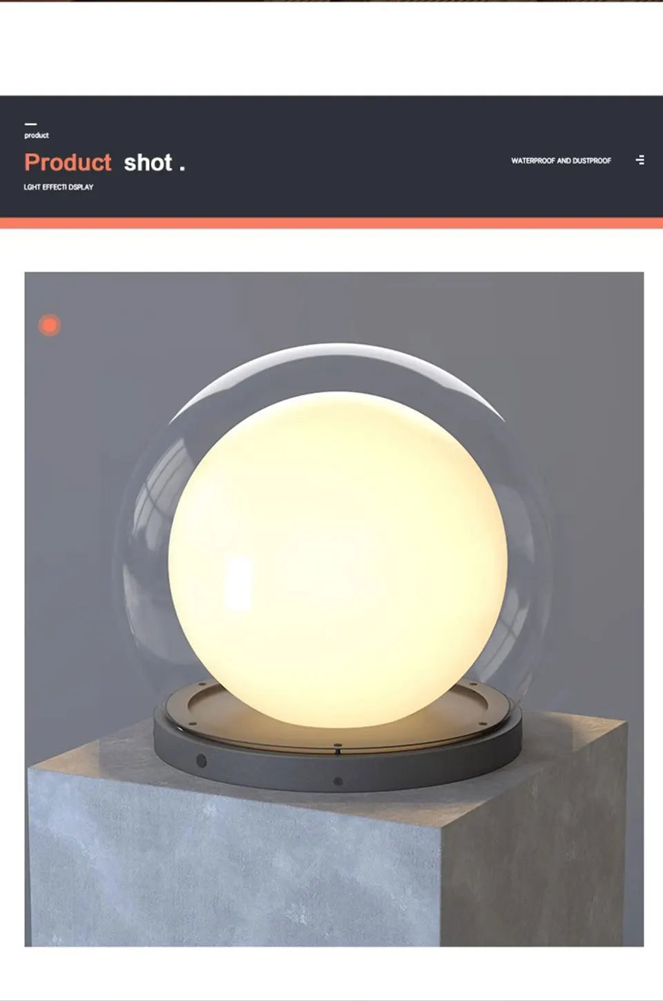 Creative Moon Pillar Lights Outdoor Waterproof LED Round Landscape  Garden, Courtyard Villa Lighting Fixture