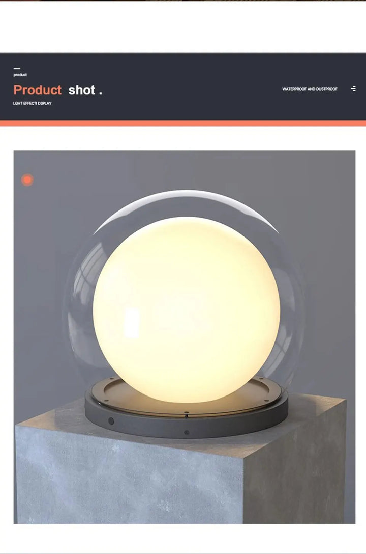 Creative Moon Pillar Lights Outdoor Waterproof LED Round Landscape  Garden, Courtyard Villa Lighting Fixture