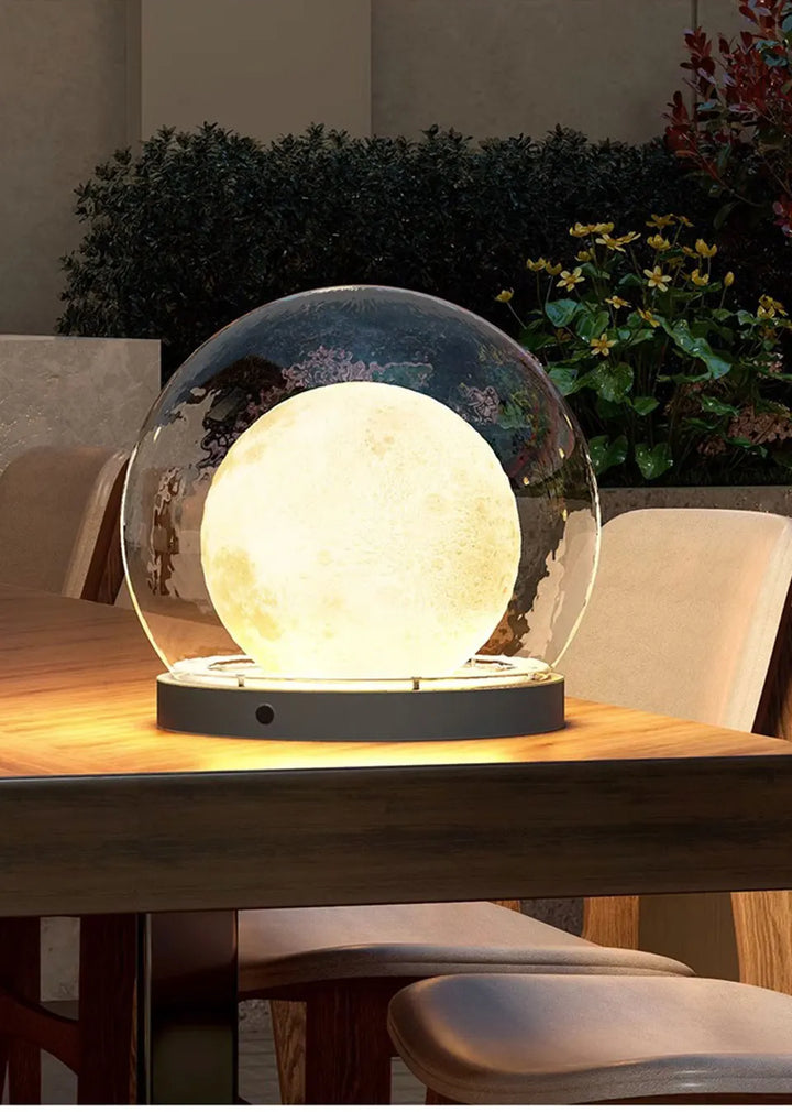 Creative Moon Pillar Lights Outdoor Waterproof LED Round Landscape  Garden, Courtyard Villa Lighting Fixture