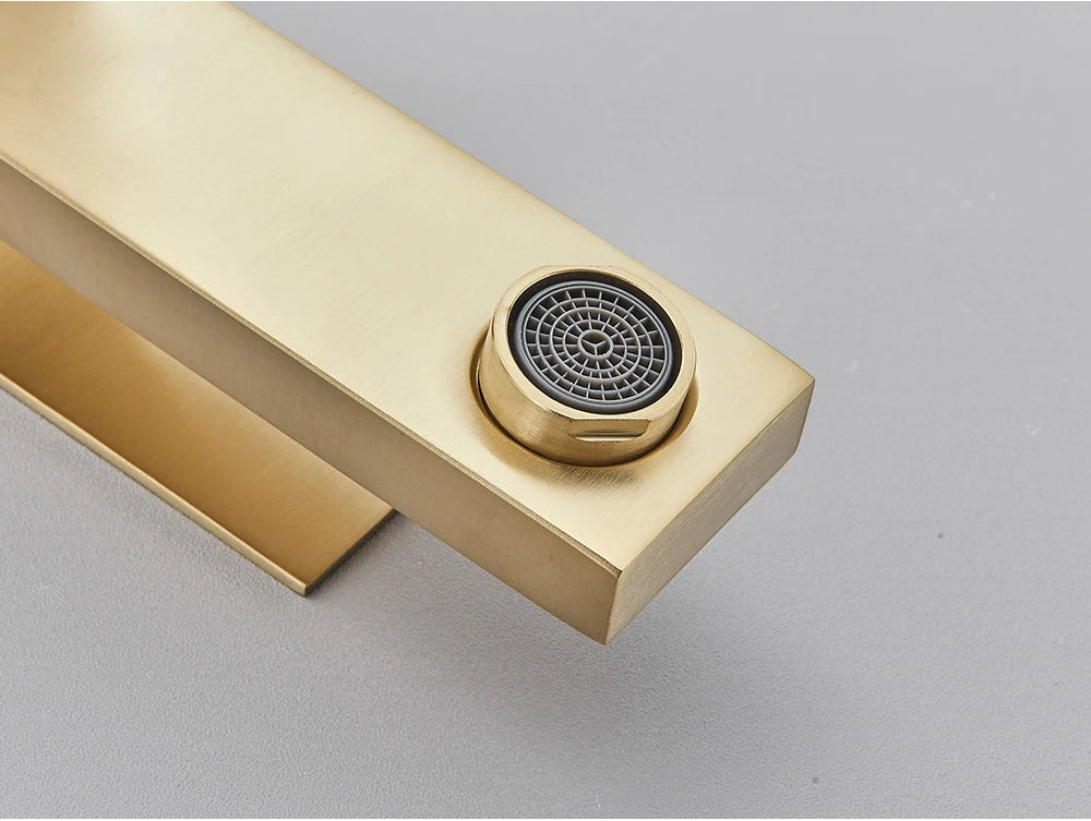 Brushed Nickel Basin Faucet Black Bathroom Faucet Deck Mounted Basin Sink Tap Mixer Hot & Cold Water Stainless Steel Faucet