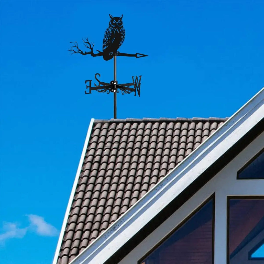 Owl Vane, Simulation Art, Home Decoration, Garden Outdoor Roof Vane, Simulation Animal, Garden Farm Sign Display, New, Iron Art