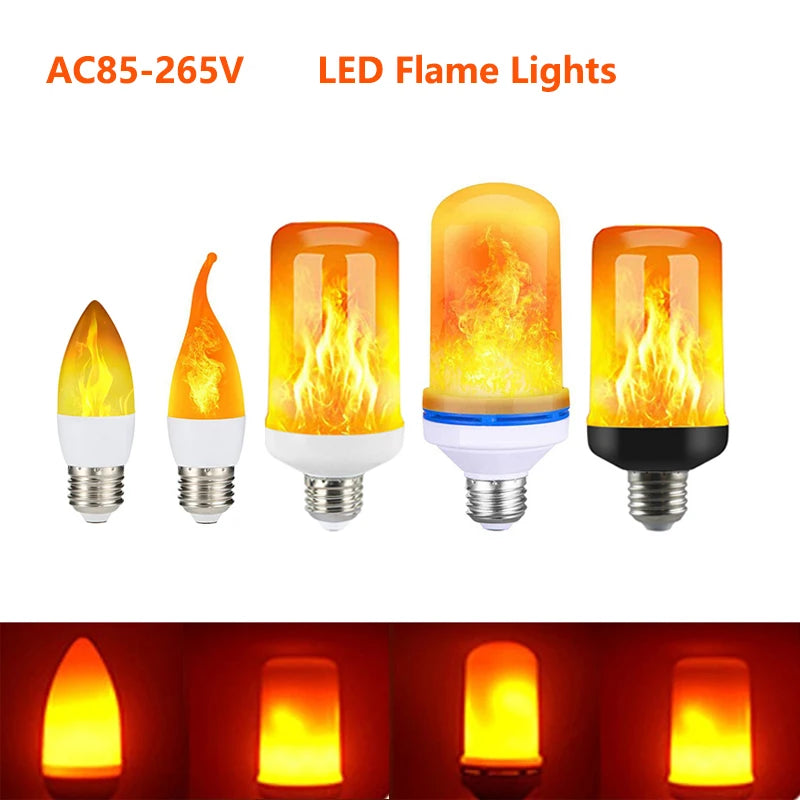 E14 E27 LED Flame Lamps B22 Corn Bulb Creative Flickering Effect Bulb AC85-265V LED Emulation Dynamic Flame Light