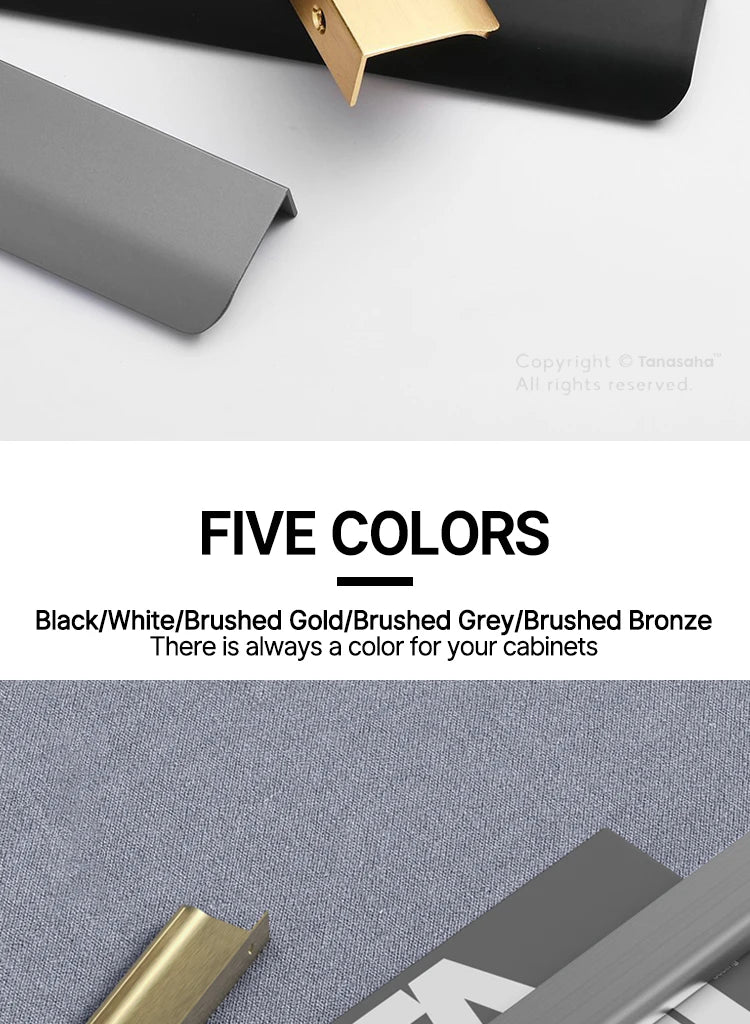 Hidden Cabinet Pulls Drawer Knobs Bedroom Door Handles Aluminum Alloy Kitchen Cupboard Door Pulls Furniture Handle Hardware