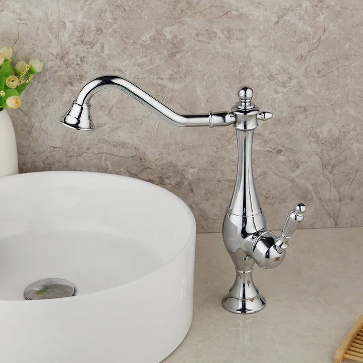 KEMAIDI  Chrome 360 Degree Swivel Kitchen 304 Stainless Steel Brushed Nickel, Hot and Cold Single Lever Sink Faucet