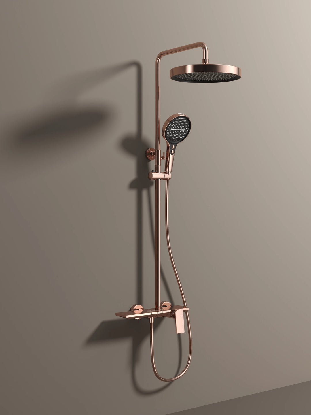 Rose Gold Shower Faucet Bathroom Hot Cold Mixer Bath Shower System Bathtub Wall Mount Round SPA Rainfall Luxury Set