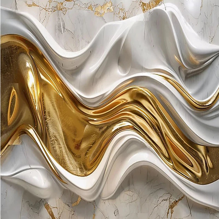 Custom Creative Abstract Black Gold Silky Lines Wallpaper Living Room Bedroom Study Creative Art Mural Background Wall 3D Decor