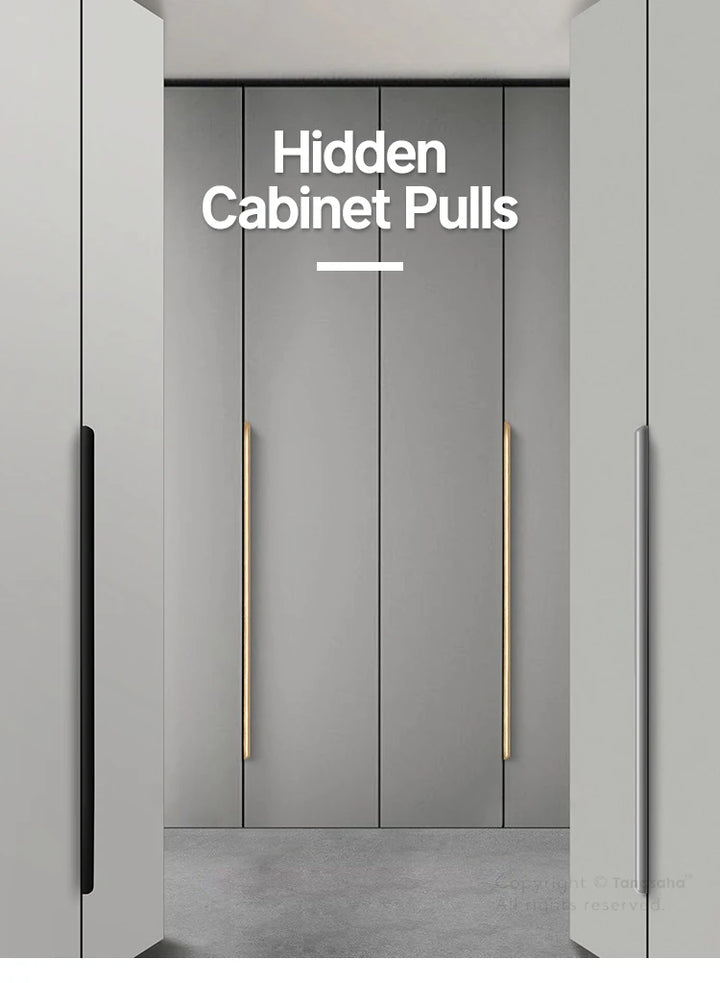 Hidden Cabinet Pulls Drawer Knobs Bedroom Door Handles Aluminum Alloy Kitchen Cupboard Door Pulls Furniture Handle Hardware