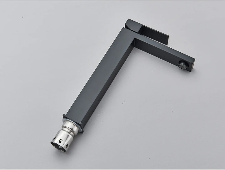 Brushed Nickel Basin Faucet Black Bathroom Faucet Deck Mounted Basin Sink Tap Mixer Hot & Cold Water Stainless Steel Faucet