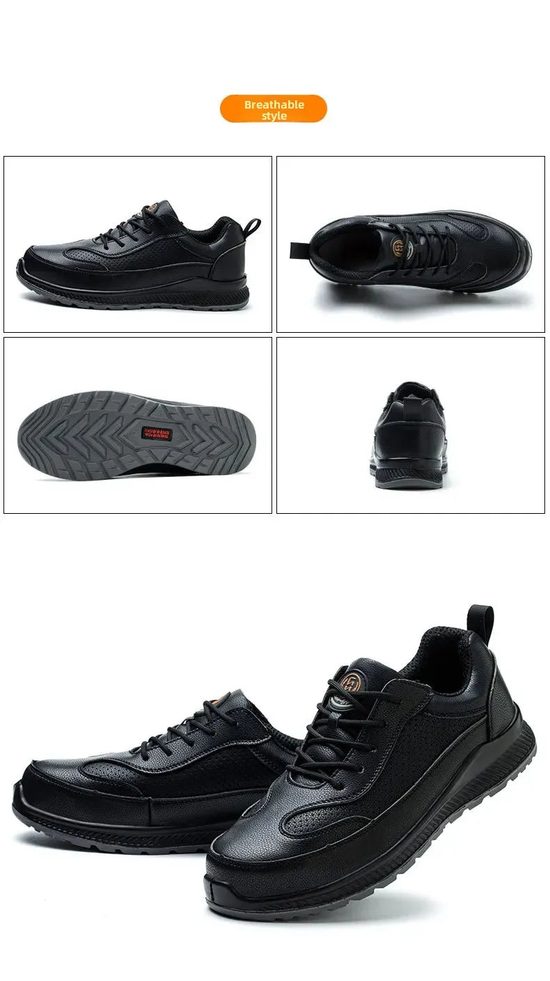 Electrician's Breathable Lightweight Insulated Shoes Men's Protective Work Shoes Anti-penetration Waterproof Non-slip Cotton Sho