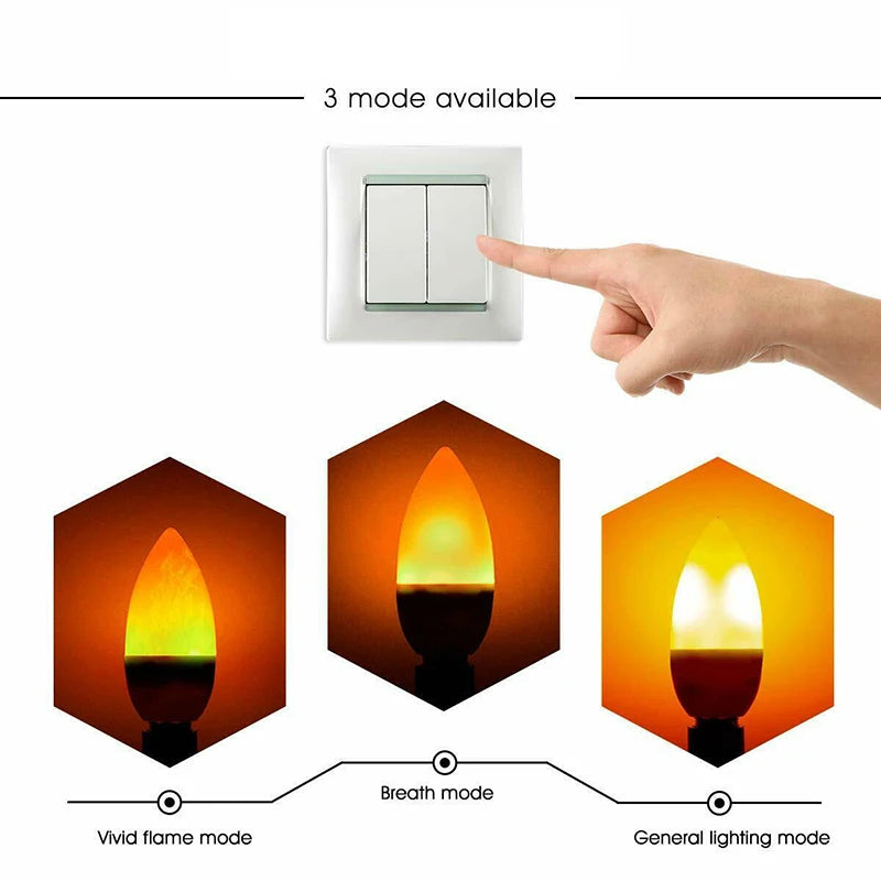 E14 E27 LED Flame Lamps B22 Corn Bulb Creative Flickering Effect Bulb AC85-265V LED Emulation Dynamic Flame Light