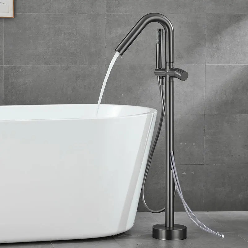 KEMAIDI Floor Mounted Tub Filler Faucets Freestanding Bathtub Faucet Tub Bath Stand Alone Tub Shower Faucets w/ Handheld Sprayer
