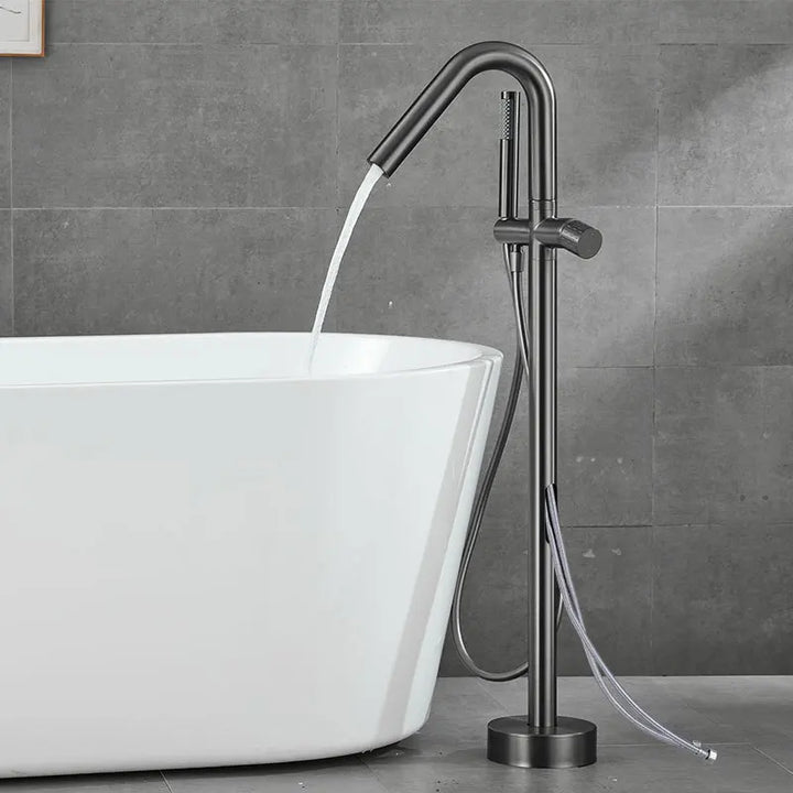 KEMAIDI Floor Mounted Tub Filler Faucets Freestanding Bathtub Faucet Tub Bath Stand Alone Tub Shower Faucets w/ Handheld Sprayer