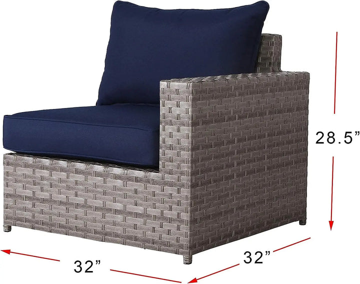 Contemporary Outdoor Garden Pe Rattan Wicker Sofa Furniture Set Of 9 Pieces