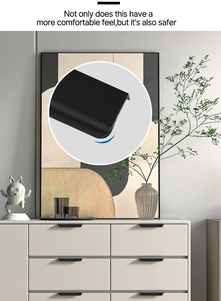 Hidden Cabinet Pulls Drawer Knobs Bedroom Door Handles Aluminum Alloy Kitchen Cupboard Door Pulls Furniture Handle Hardware