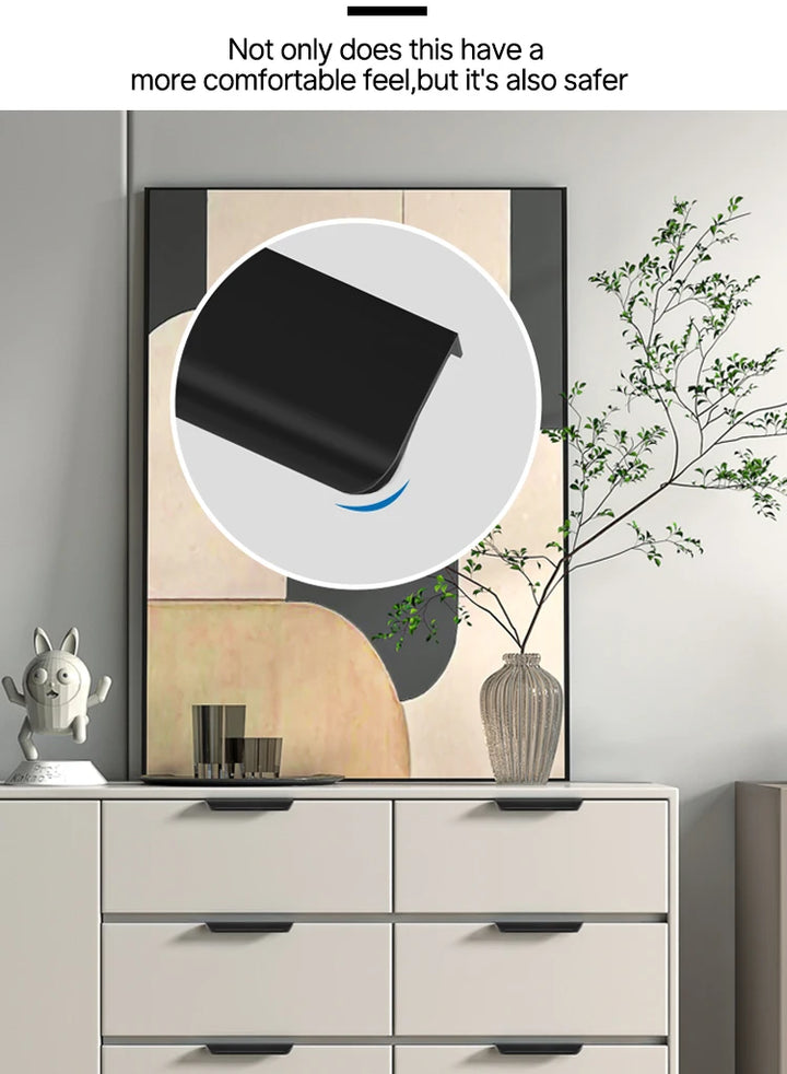 Hidden Cabinet Pulls Drawer Knobs Bedroom Door Handles Aluminum Alloy Kitchen Cupboard Door Pulls Furniture Handle Hardware