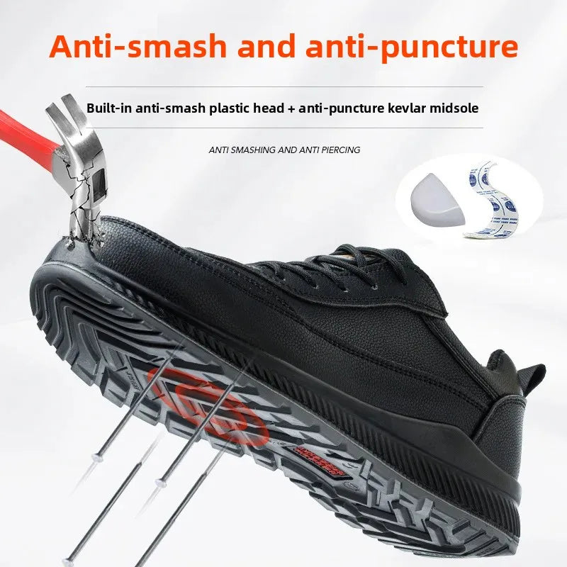 Electrician's Breathable Lightweight Insulated Shoes Men's Protective Work Shoes Anti-penetration Waterproof Non-slip Cotton Sho