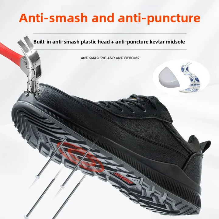 Electrician's Breathable Lightweight Insulated Shoes Men's Protective Work Shoes Anti-penetration Waterproof Non-slip Cotton Sho