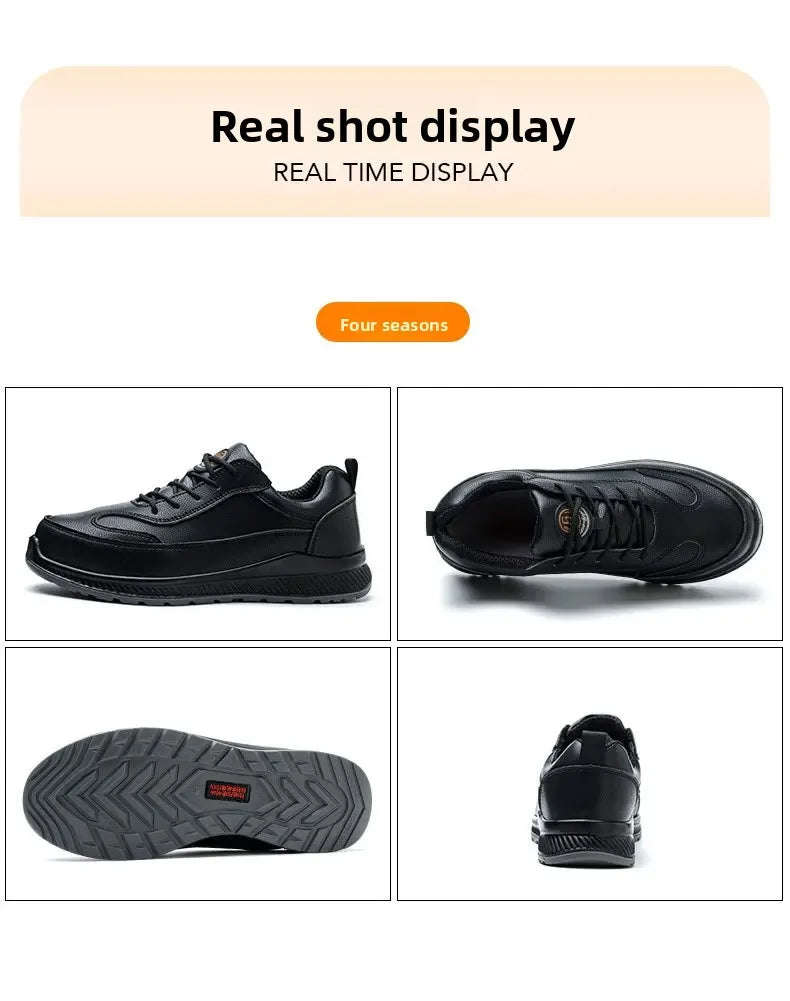 Electrician's Breathable Lightweight Insulated Shoes Men's Protective Work Shoes Anti-penetration Waterproof Non-slip Cotton Sho