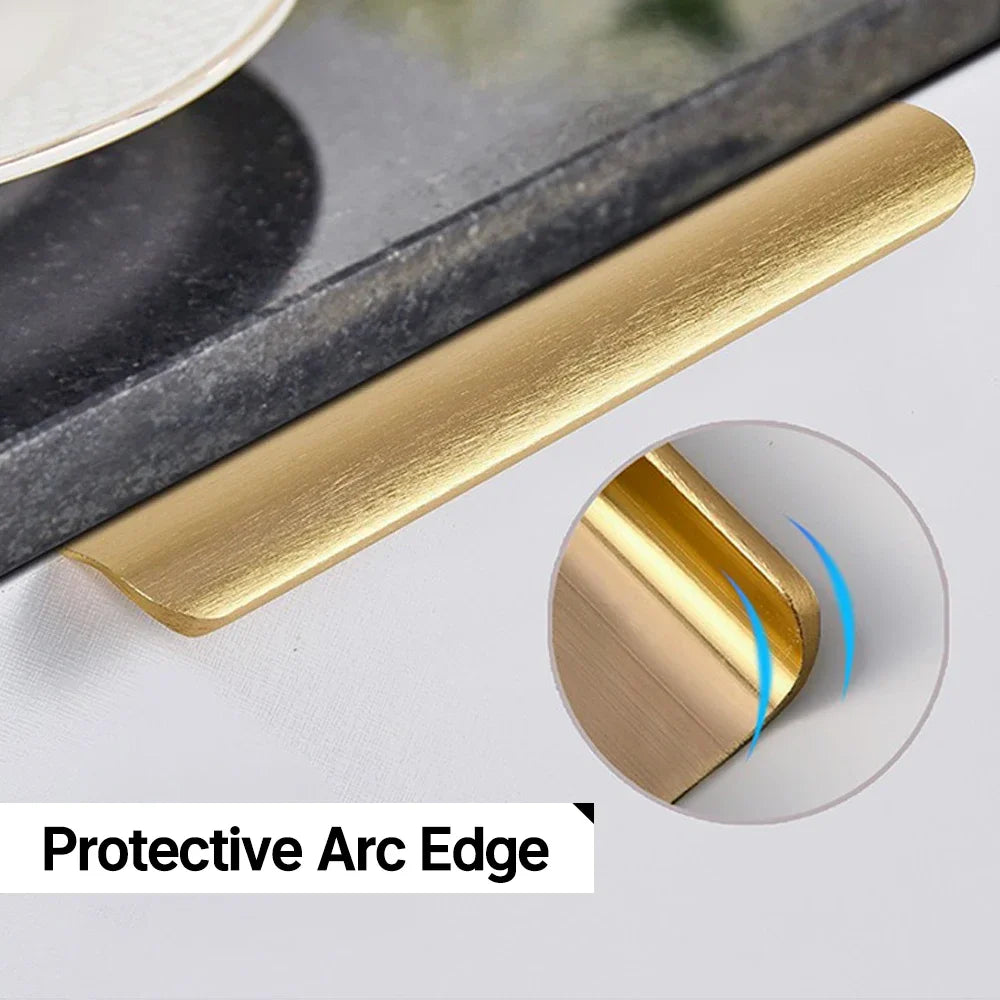 Hidden Cabinet Pulls Drawer Knobs Bedroom Door Handles Aluminum Alloy Kitchen Cupboard Door Pulls Furniture Handle Hardware